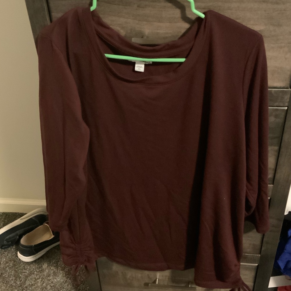 $14 or 3/30 Apt 9 XL burgundy tunic side pockets